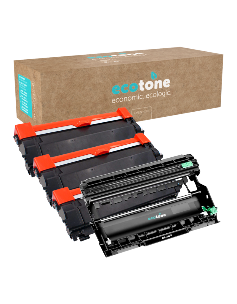 Ecotone Ecopack (Replaces Brother TN-2420 toner/drum) 3xBl+1xDr - (BL 3x3000 Pages) (Drum 1x12000 Pages)