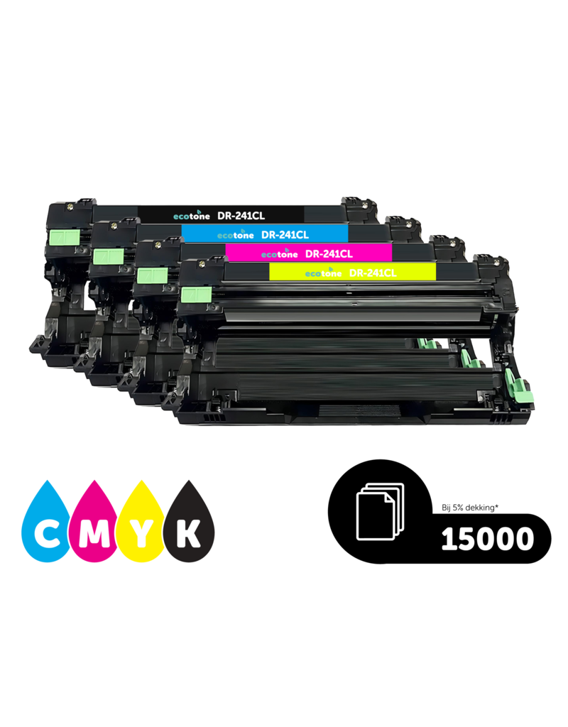 Ecotone Ecopack (Replaces Brother TN-246 toner/Drum) 2xBL+1xCMY+1xDr - (BL 2x2500 Pages) (CMY 3x2200 Pages) (Drum 1x15000 Pages)