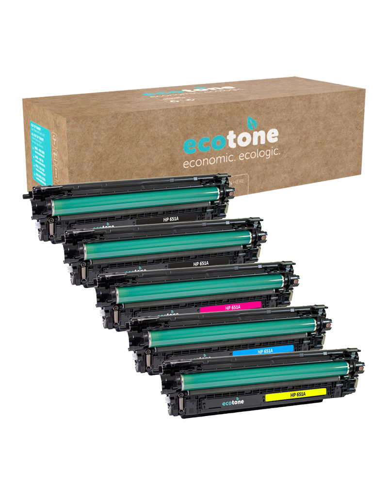 Ecotone Ecopack (Replaces HP 651A CE340A toner) 2xBlack + 1xCMY - (BL 2x13500 Pages) (CMY 3x16000 Pages)