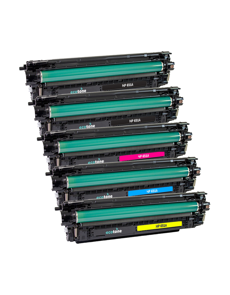 Ecotone Ecopack (Replaces HP 651A CE340A toner) 2xBlack + 1xCMY - (BL 2x13500 Pages) (CMY 3x16000 Pages)