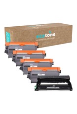 Ecotone Ecopack (Replaces Brother TN-2220 toner/drum) 4xBlack + 1xDr - (BL 4x2600 Pages) (Drum 1x12000 Pages)