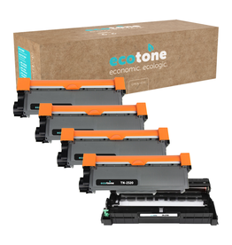 Ecotone Ecopack (Replaces Brother TN-2320 toner/drum) 4xBlack + 1xDr