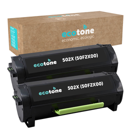 Ecotone Ecopack (Replaces Lexmark 502X 50F2X00 toner) 2xBL