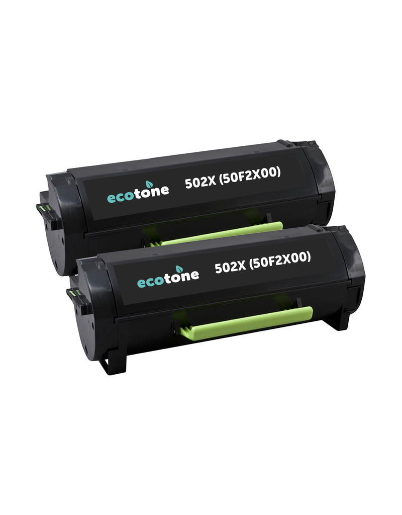 Ecotone Ecopack (Replaces Lexmark 502X 50F2X00 toner) 2xBL