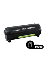 Ecotone Ecopack (Replaces Lexmark 502X 50F2X00 toner) 2xBL