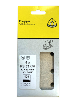 Klingspor Schuurpapier Rechthoek Klittenband 80x133mm 8 gaten - 5 stuks