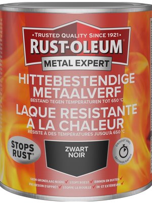 Rust-Oleum Hittebestendige metaalverf Zwart RAL 9005