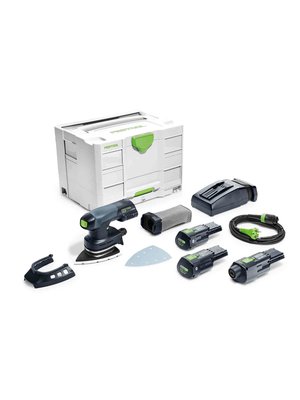 Festool DTSC 400 Li 3,1 I-Set 18V Li-Ion accu deltaschuurmachine set (2x 3,1Ah) in systainer - 100x150mm - koolborstelloos