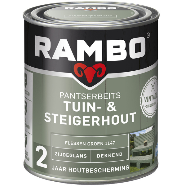 Iedereen gastheer onderwijzen Rambo Pantserbeits Tuin- & Steigerhout Zijdeglans Dekkend 1147 Flessen  Groen online kopen? - Verfwebwinkel.be