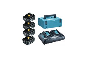 Makita 198091-4 18V Li-Ion accu starterset (4x 6,0Ah) + duolader in Mbox