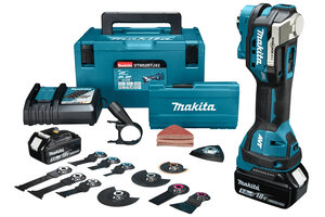 Makita DTM52RTJX2 18V Li-Ion accu multitool (2x 5,0Ah) incl. accessoireset in Mbox - koolborstelloos