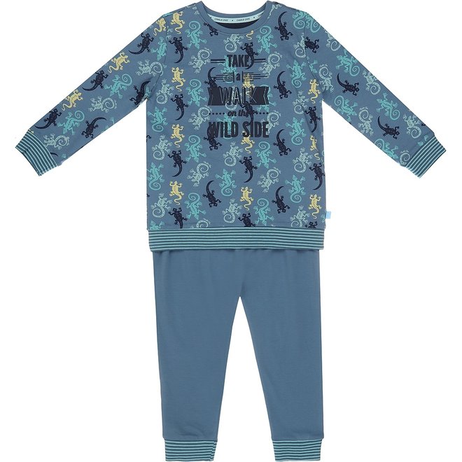 Charlie Choe Jungen Pyjama Short Set blau Eidechse