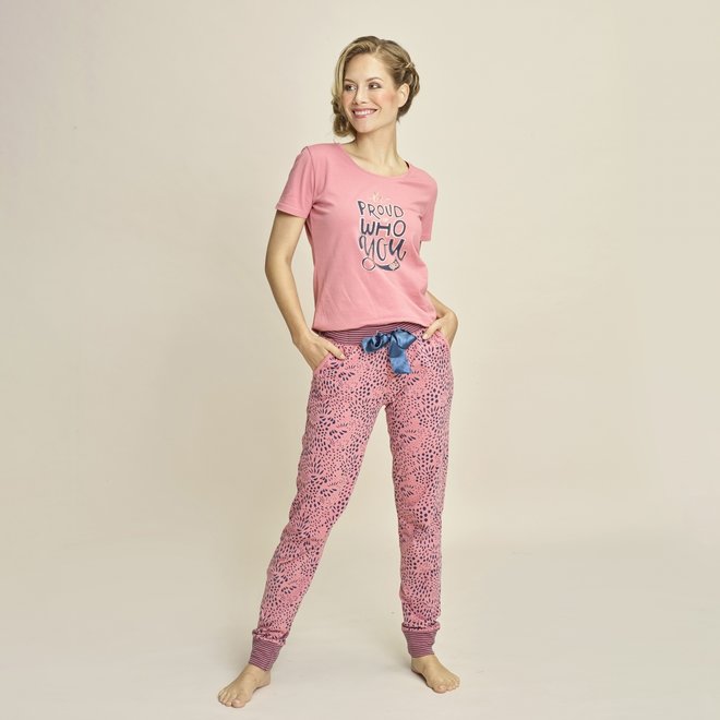 Charlie Choe Ladies Pyjama Pink Blue T-shirt