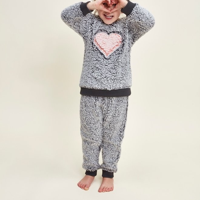 Charlie Choe Meisjes Pyjama Homewear Set Imitatiebont Grijs