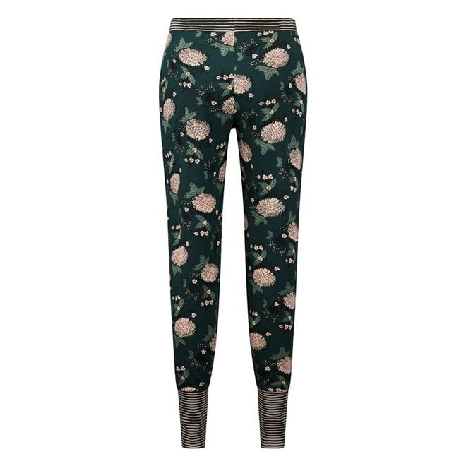 Charlie Choe Ladies Pyjama Pants Dark Green Floral