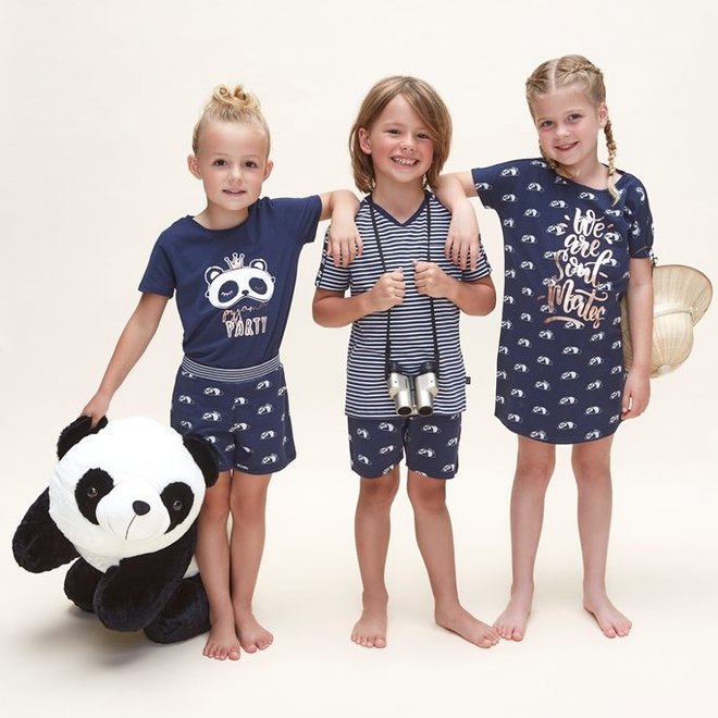 Charlie Choe Mädchen Indigoblauer Pyjama - Thema Familie