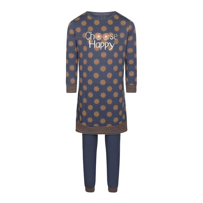 Charlie Choe Girls Pyjama Long Pullover Set Dark Blue