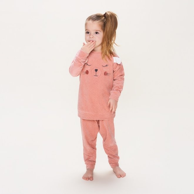 Charlie Choe Mädchen Pyjama Homewear Set Altrosa Velours
