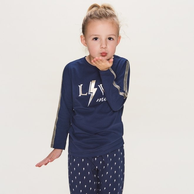 Charlie Choe Meisjes Pyjama Set Donkerblauw - Familie