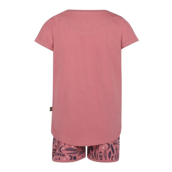 Charlie Choe Girls Pyjamas Shortama Pink Feathers