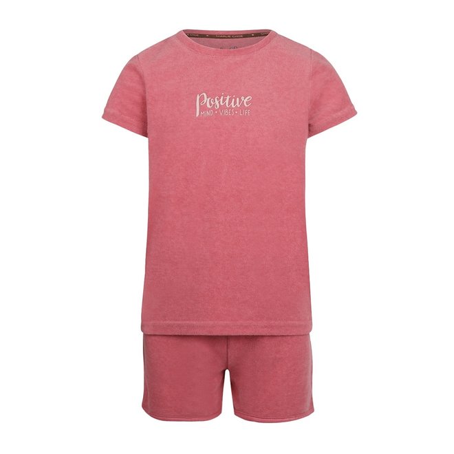 Charlie Choe Girls Pyjamas Shortama Dark Pink Terry