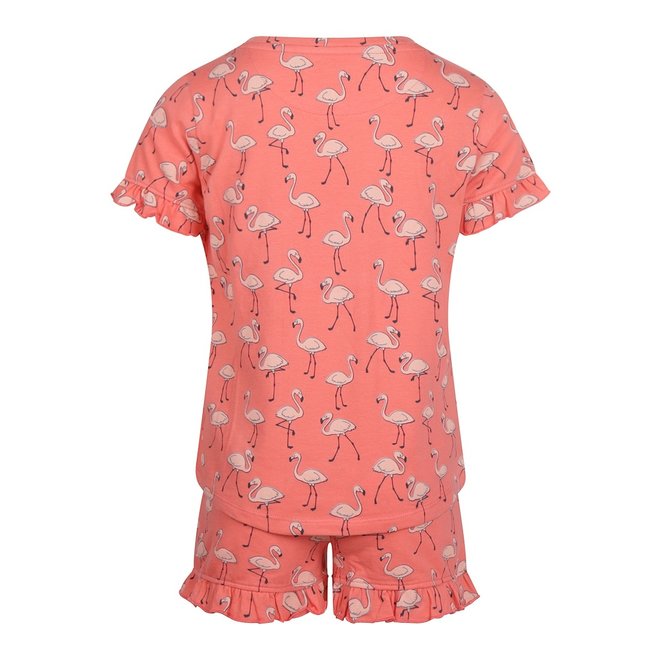 Simply Charlie Meisjes Pyjama Shortama Felroze Flamingo