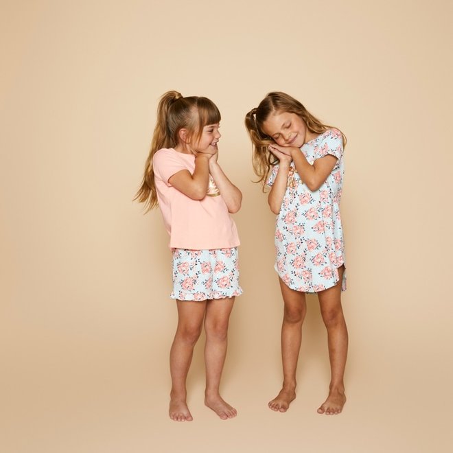 Simply Charlie Meisjes Pyjama Shortama Roze Roos