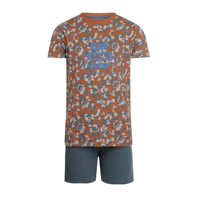 Simply Charlie Jungen Schlafanzug Shortama Braun Camouflage