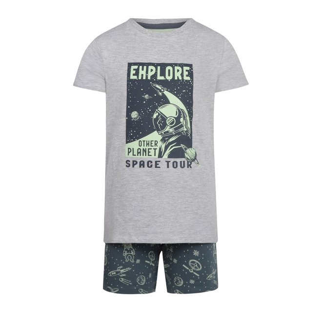 Simply Charlie Boys Pyjamas Shortama Grey Astronaut