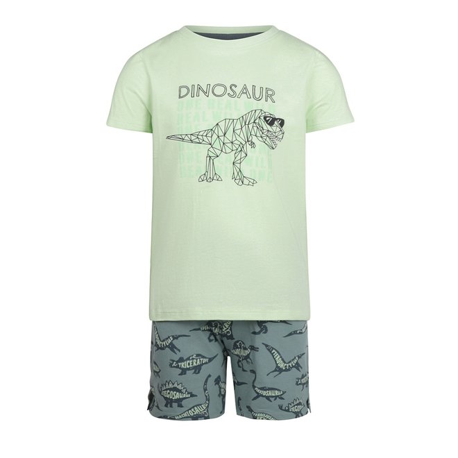 Simply Charlie Jongens Pyjama Shortama Groen Dino