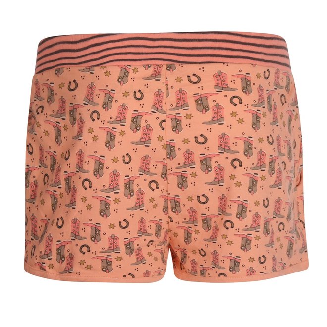 Charlie Choe Dames Pyjama Short Koraalroze Cowboy