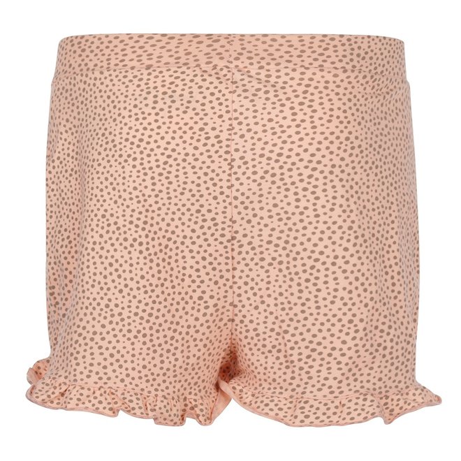 Charlie Choe Dames Pyjama Short Oranjeroze Ruffle Stippen