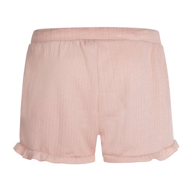 Charlie Choe Dames Pyjama Short Ruffle Roze Jacquard