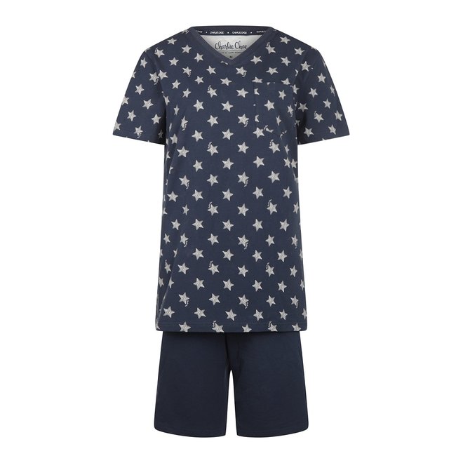 Charlie Choe Men Pyjama Short Set Dark Blue Stars