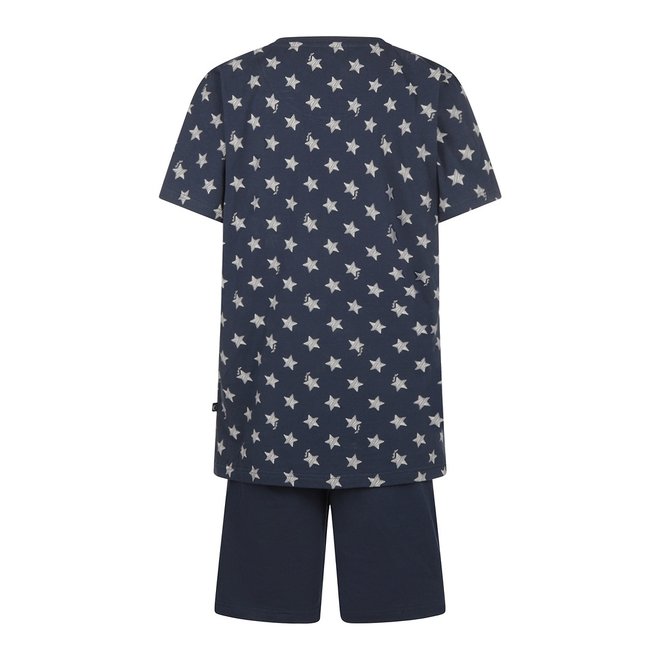 Charlie Choe Heren Pyjama Short Set Donkerblauw Sterren