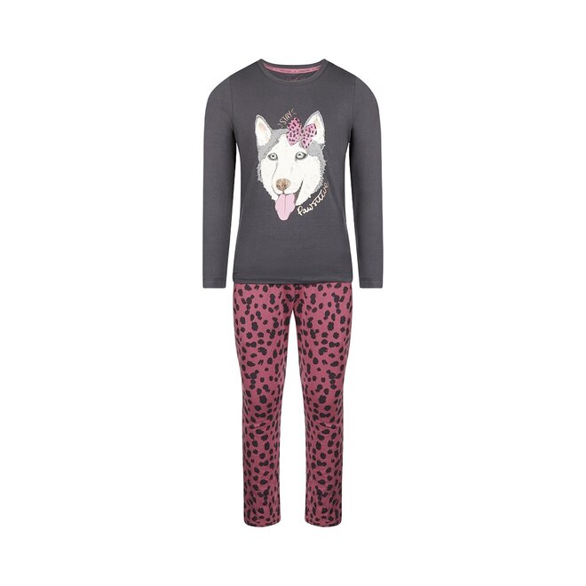 Charlie Choe Meisjes Pyjama Set Donkergrijs Cassis Husky