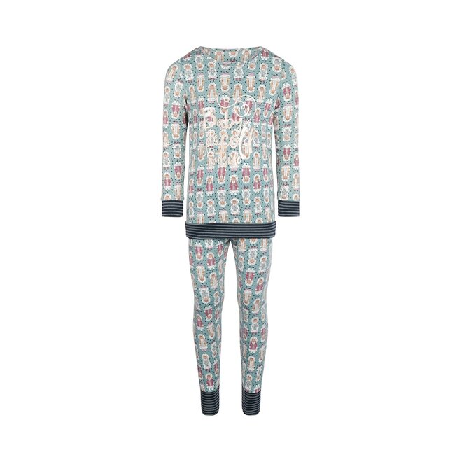 Charlie Choe Girls Pyjama Lounge Set Green Blue Eskimo