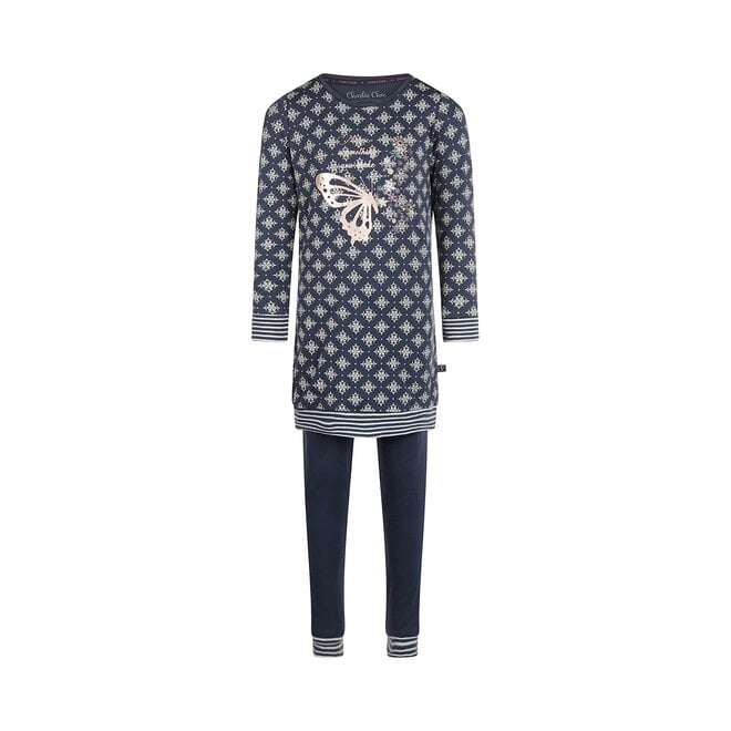 Charlie Choe Girls Pyjamas Long Pullover Set Dark Blue