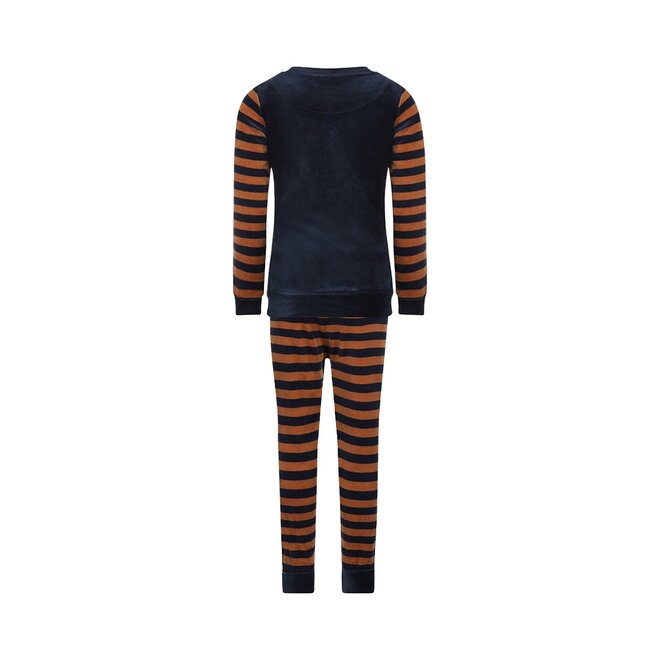 Charlie Choe Jongens Pyjama Homewear Set Velours Donkerblauw