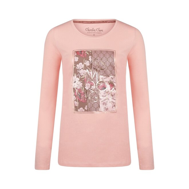 Charlie Choe Dames Pyjama Shirt Peach