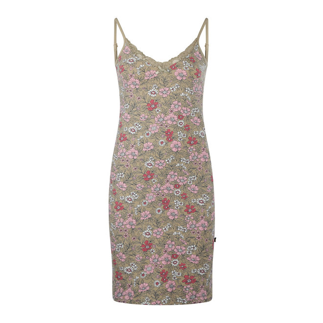 Charlie Choe Dames Nachthemd Slipdress Faded Groen Bloemen