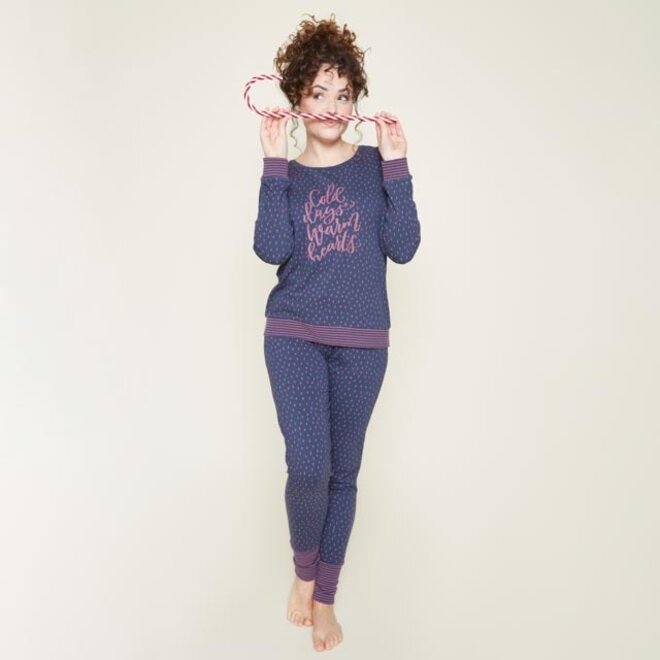 Charlie Choe Dames Pyjamabroek Donkerblauw Cassis