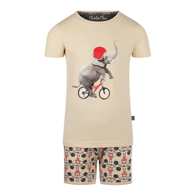 Charlie Choe Girls Pyjamas Shortama Cream Strong Man