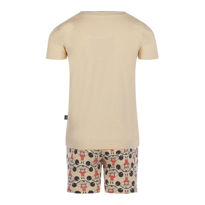 Charlie Choe Boys Pyjamas Shortama Cream Strong Man