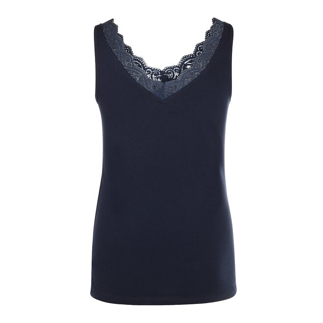 Charlie Choe Dames Pyjama Lace Top Donkerblauw