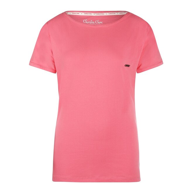 Charlie Choe Damen Pyjama T-Shirt Rosa