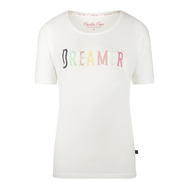 Charlie Choe Damen-Pyjama-T-Shirt Off-white