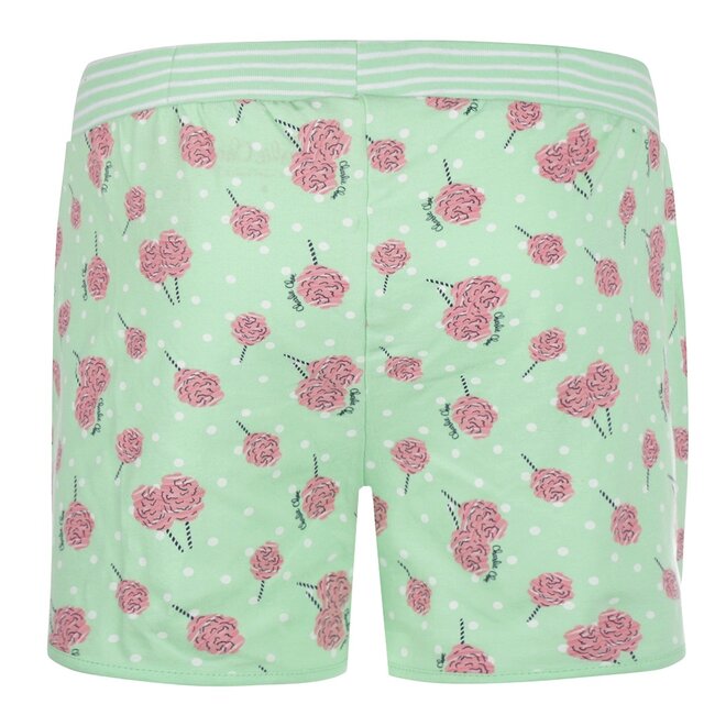 Charlie Choe Dames Pyjama Short Zachtgroen Suikerspin