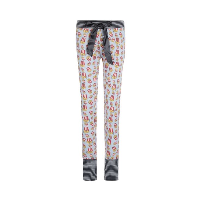 Charlie Choe Damen Pyjamahose Hellblau Popcorn