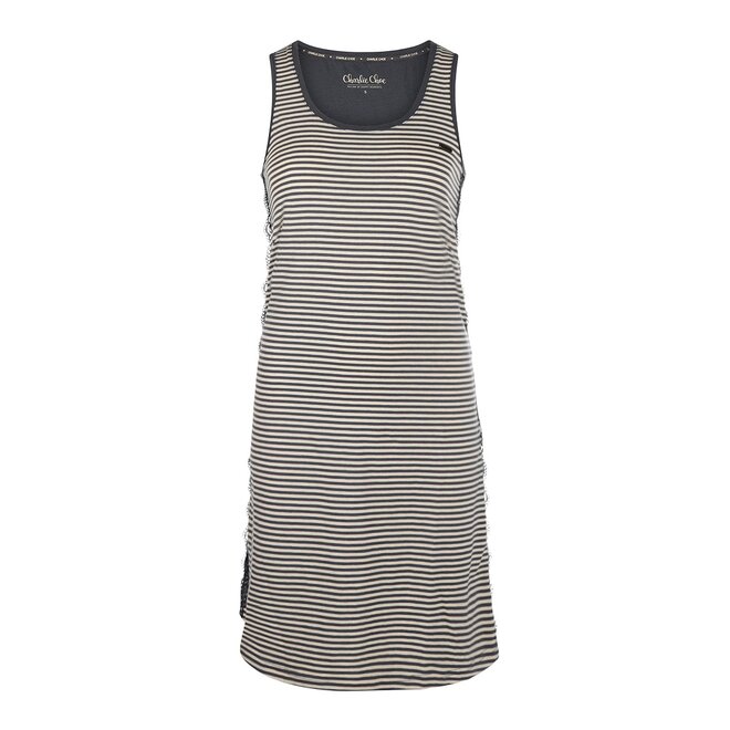 Charlie Choe Ladies Nightshirt Blue-grey striped